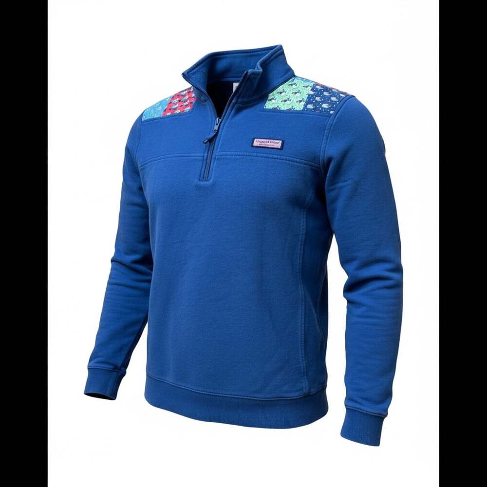 Vineyard Vines Blue Sweatshirt 1/4 Zip Pullover Holiday